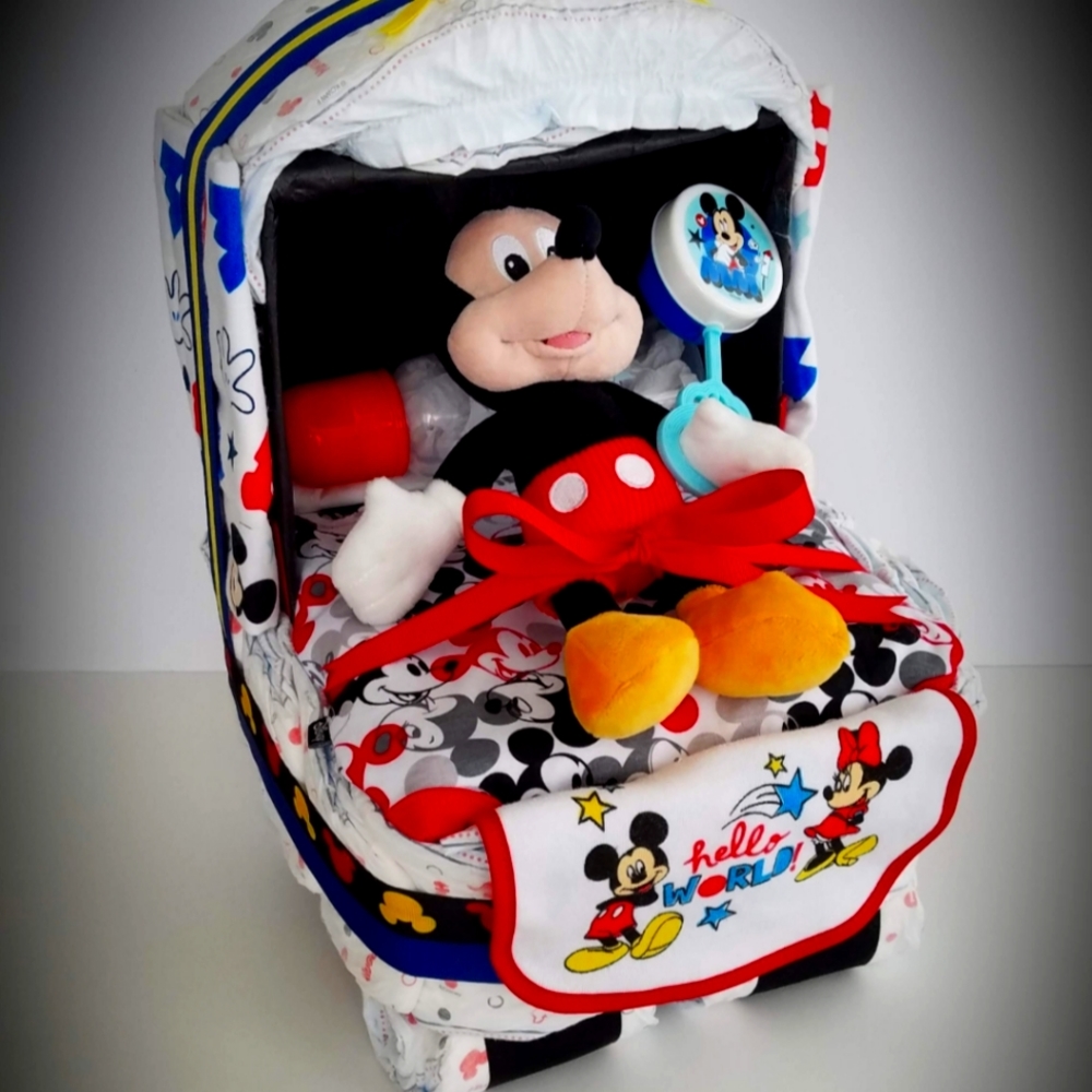 Mickey Mouse Bassinet or Stroller Diaper Cake